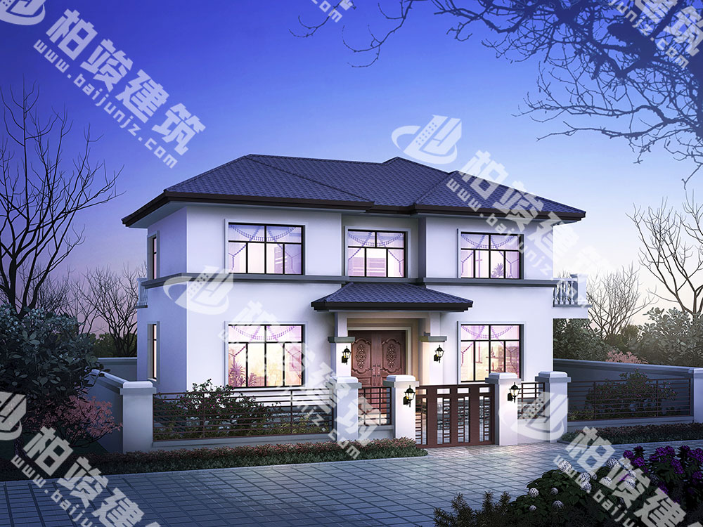 二層現(xiàn)代風(fēng)格自建房設(shè)計(jì)圖，框架結(jié)構(gòu)，大氣設(shè)計(jì)
