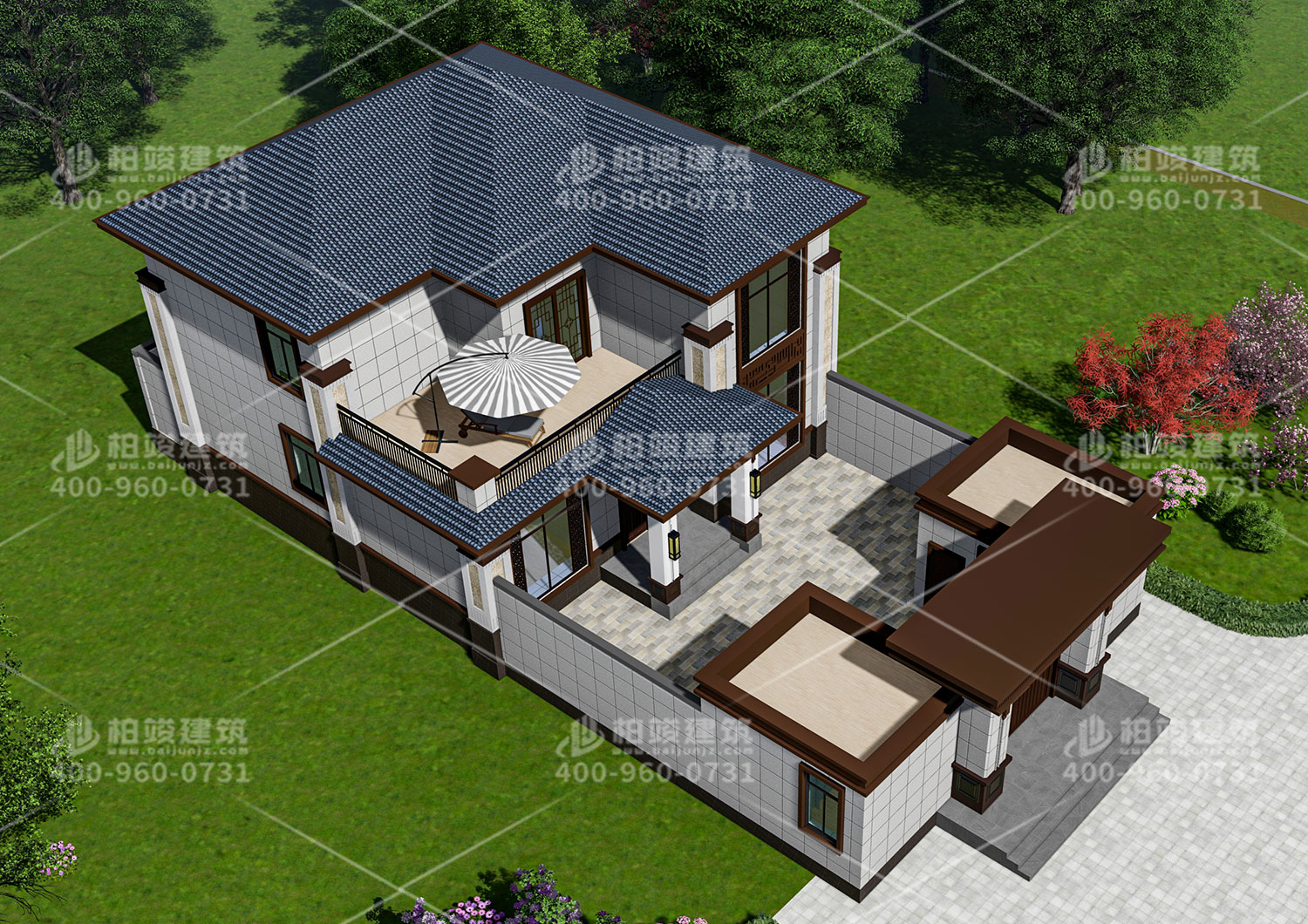 農(nóng)村房子設計圖紙，帶院子別墅設計