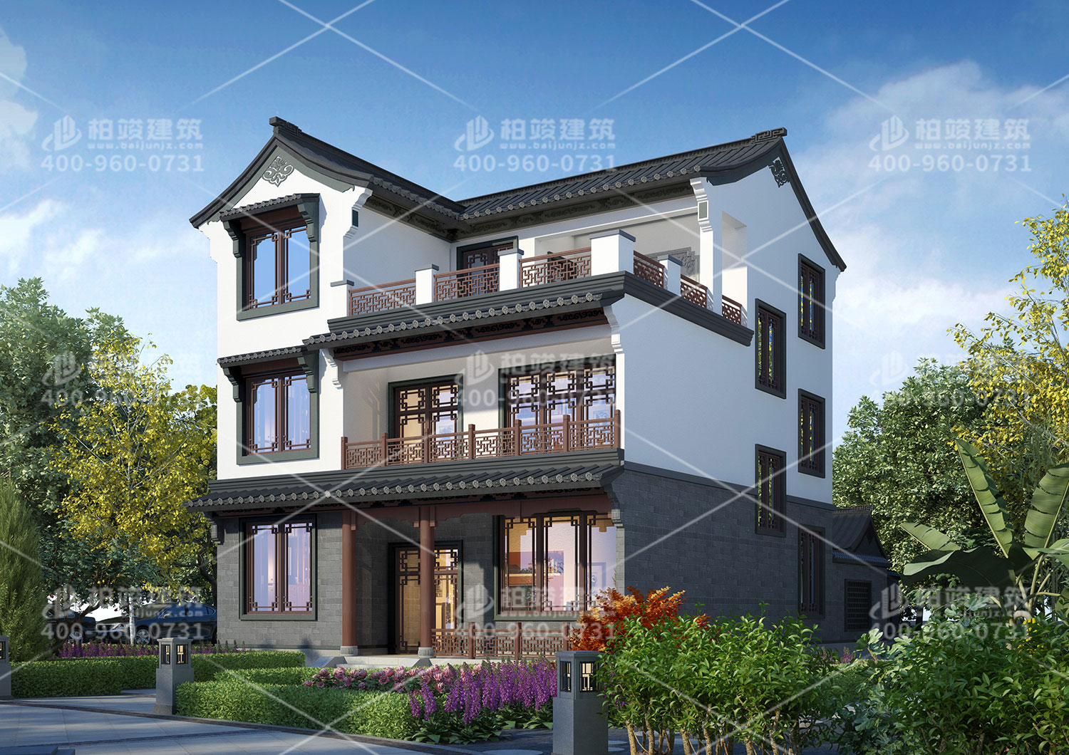 房屋設(shè)計(jì)圖，帶院子美觀大方。