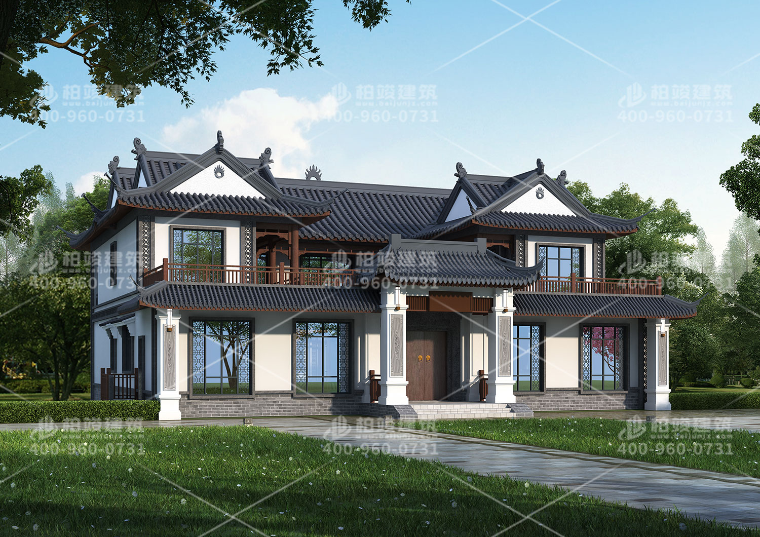 中式二層別墅設(shè)計(jì)，外觀漂亮還實(shí)用。