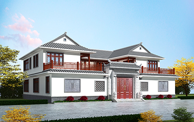 二層中式房屋設(shè)計(jì)，溫馨家園。